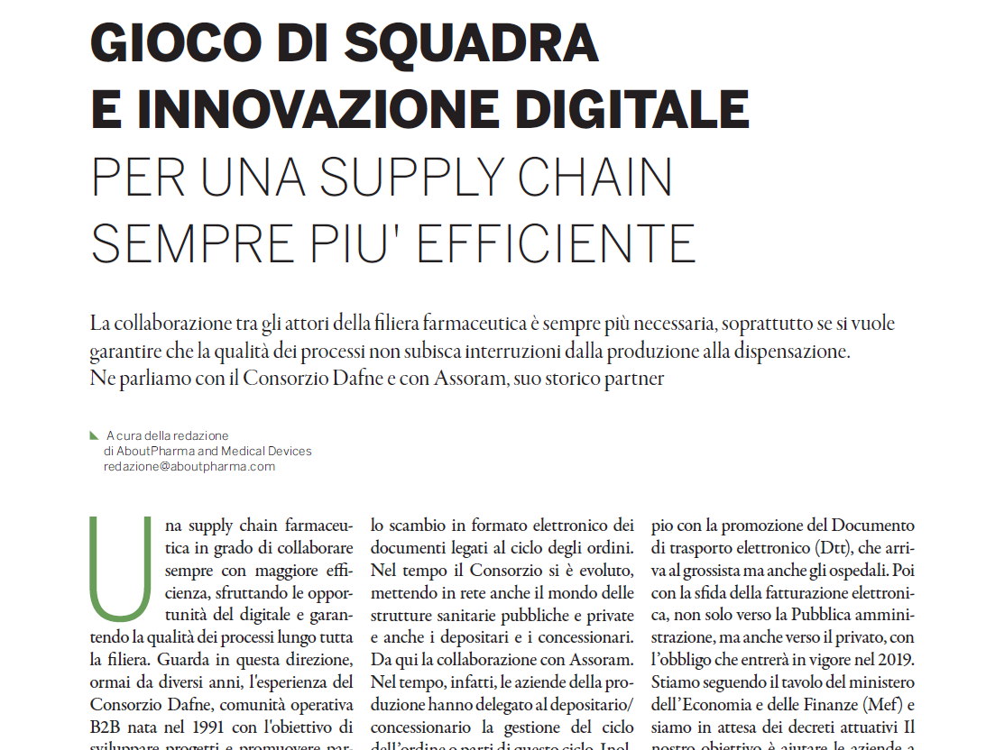 Scopri di più sull'articolo ASSORAM SU ABOUT PHARMA DI OTTOBRE 2018