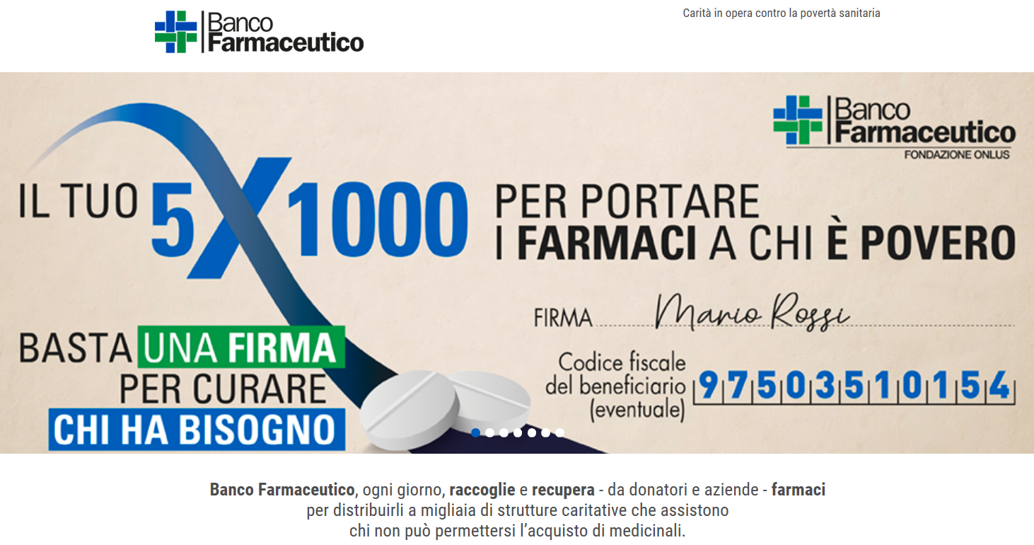 Scopri di più sull'articolo BANCO FARMACEUTICO – Destinazione 5 x MILLE